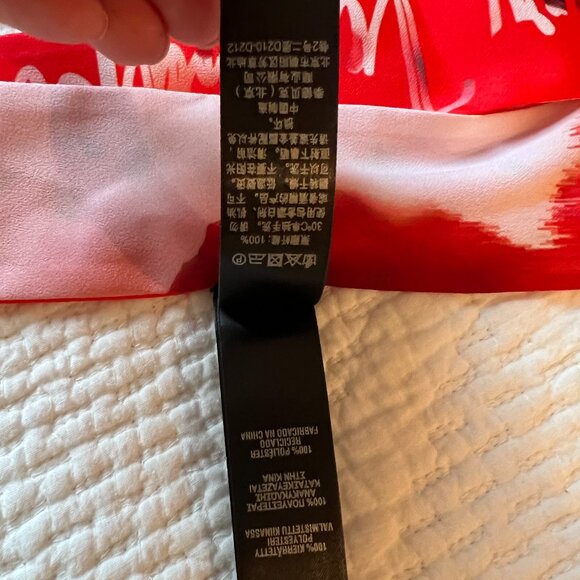 Ted Baker Tie/Ribbon Recycled Polyester Red and White - Picture 8 of 14